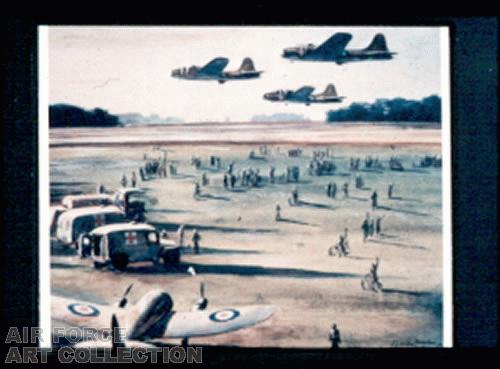 B-17 BASE IN ENGLAND - 1943 - PAINTING ASSIGNED TO JCS/J3